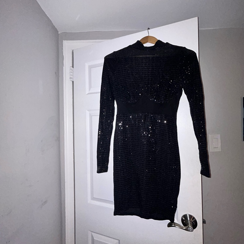 Elegant Black Sequin Dress